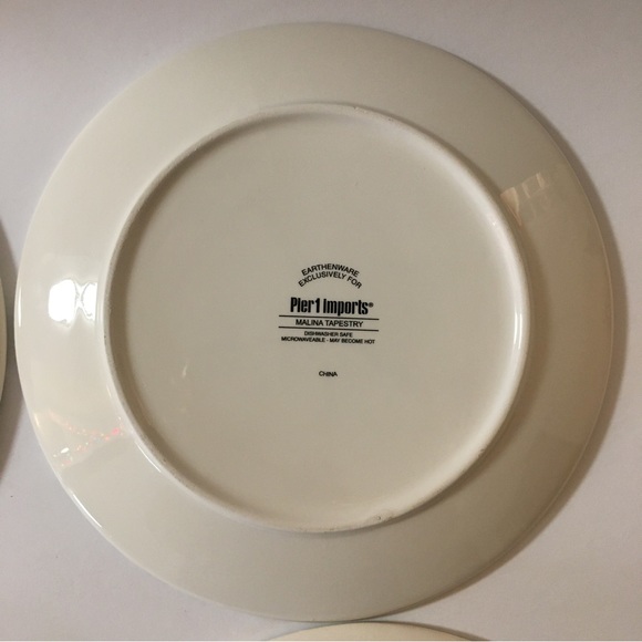 4 Pier 1 Imports Malina Tapestry Earthenware Round Salad Plates - Picture 11 of 13